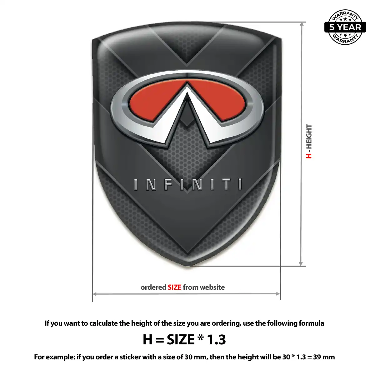 Infiniti Domed Emblem Elite Finish