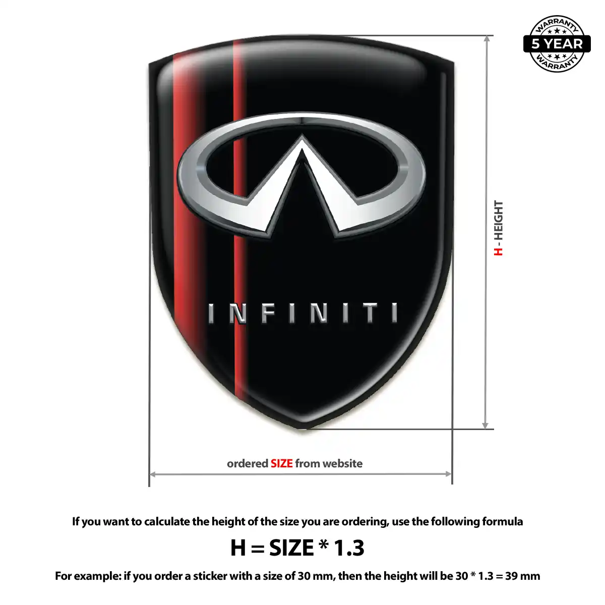 Infiniti Domed Logo Decal Auto Tuning