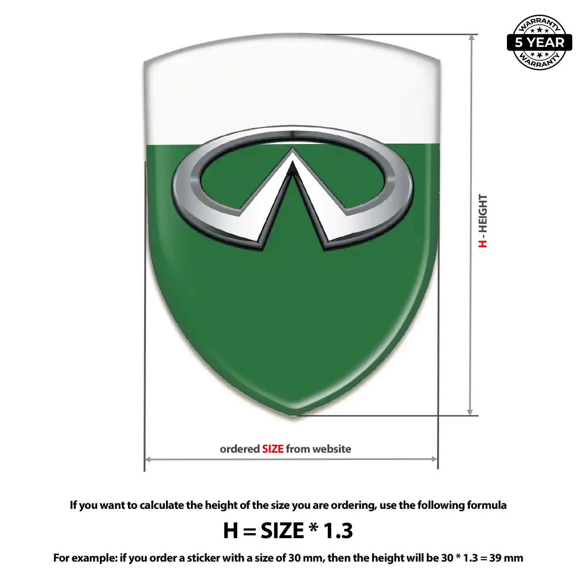 Infiniti Domed Logo Decal Cabin Style
