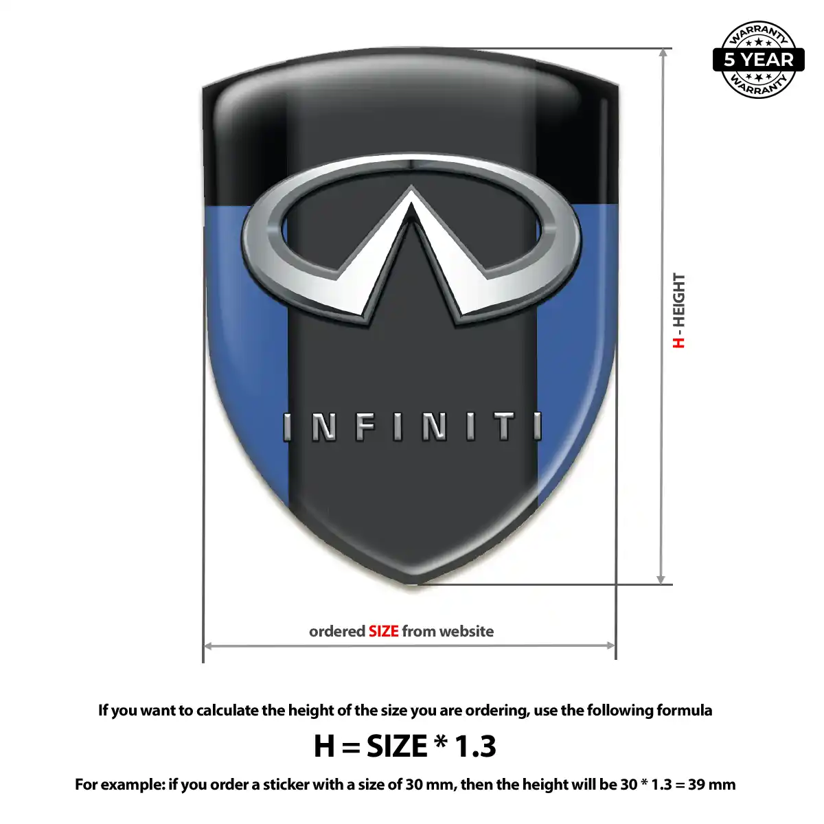 Infiniti Domed Logo Decal Deluxe Edition