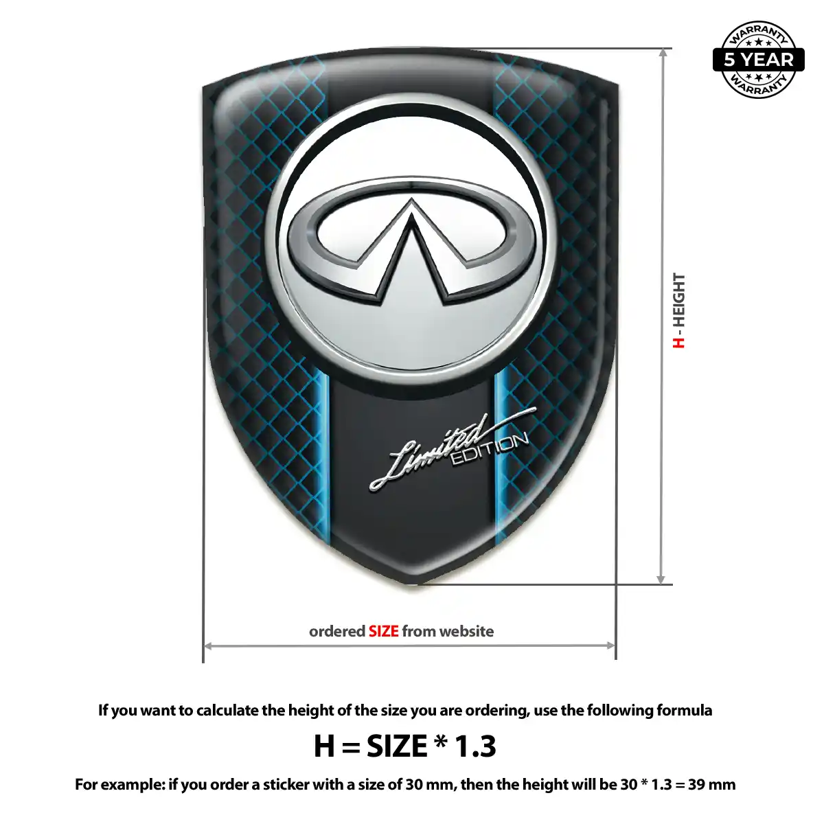 Infiniti Domed Logo Decal Elite Edition