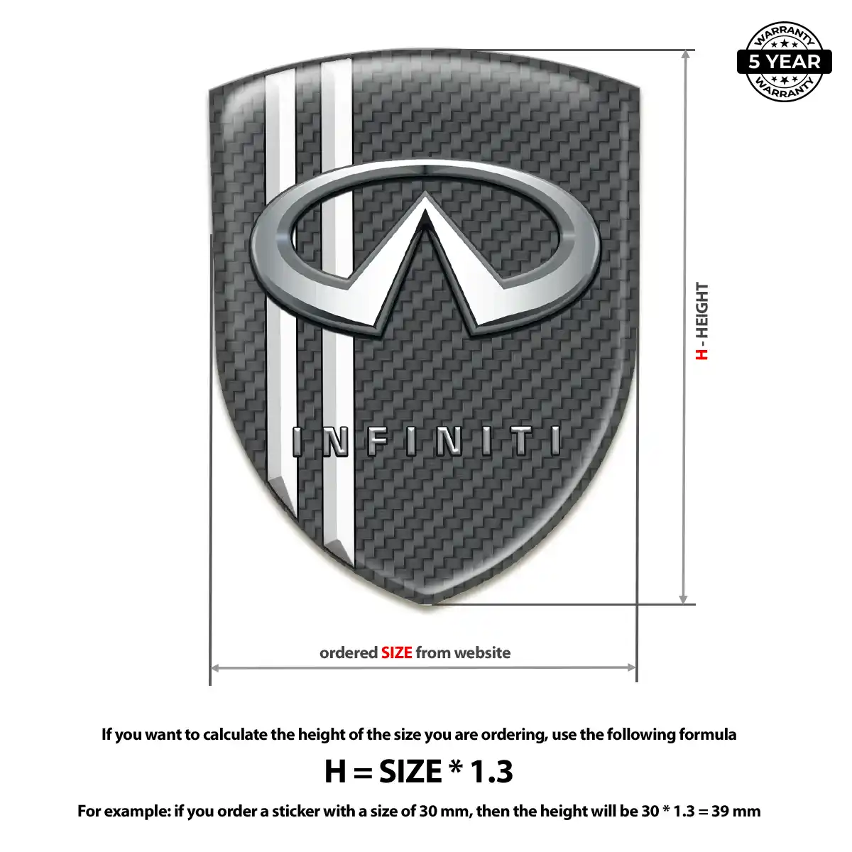 Infiniti Domed Logo Decal Elite Finish