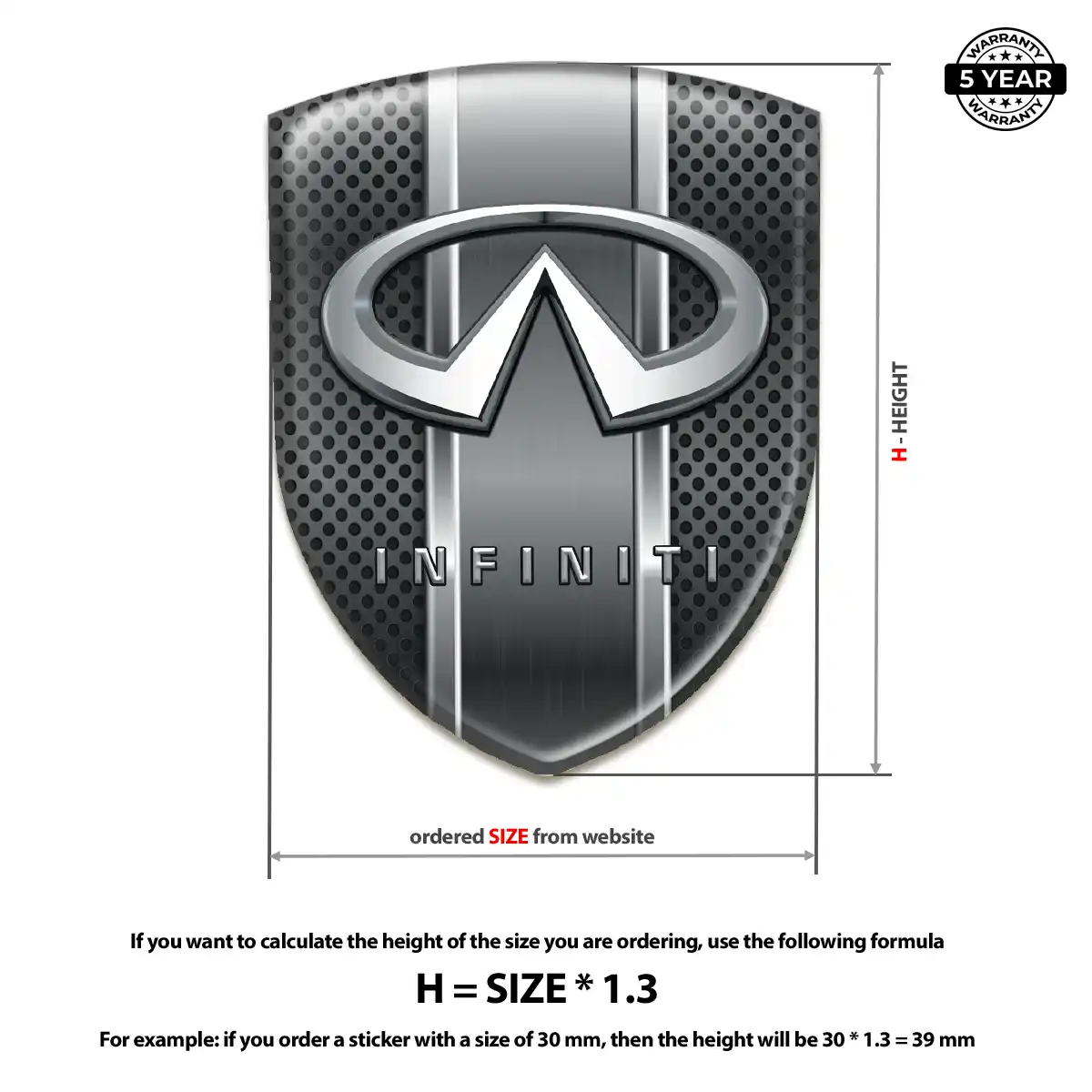 Infiniti Domed Logo Decal Interior Elegance