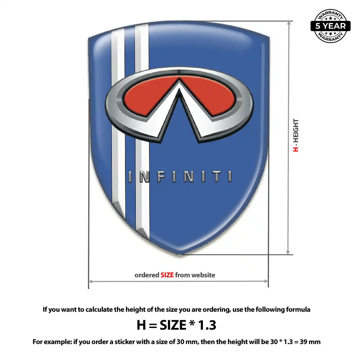 Infiniti Domed Logo Decal Interior Luxe
