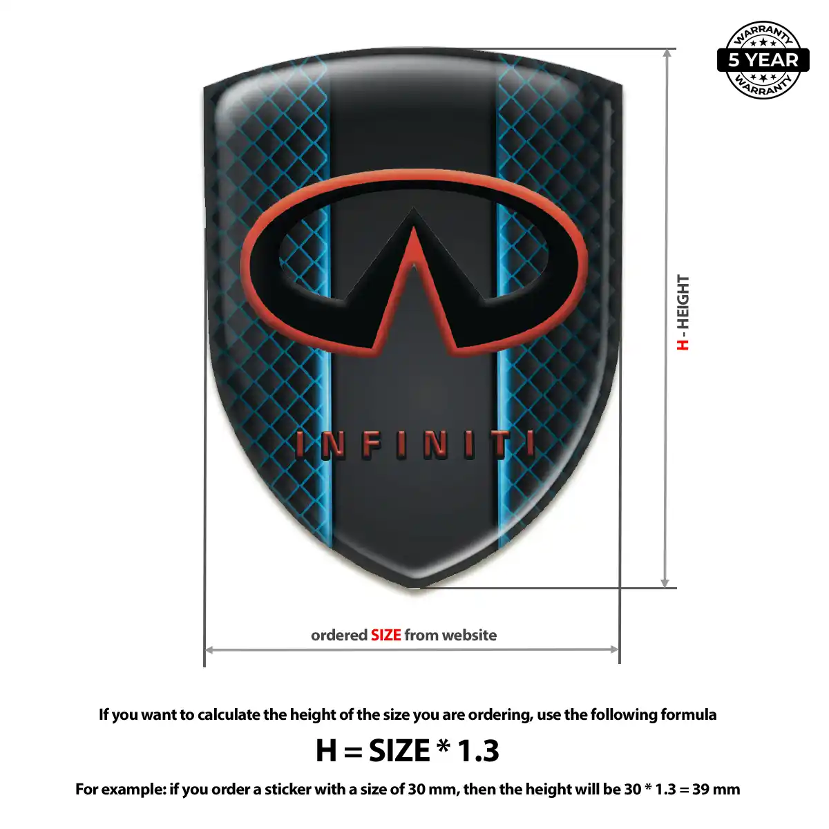 Infiniti Domed Logo Decal Noble Edition