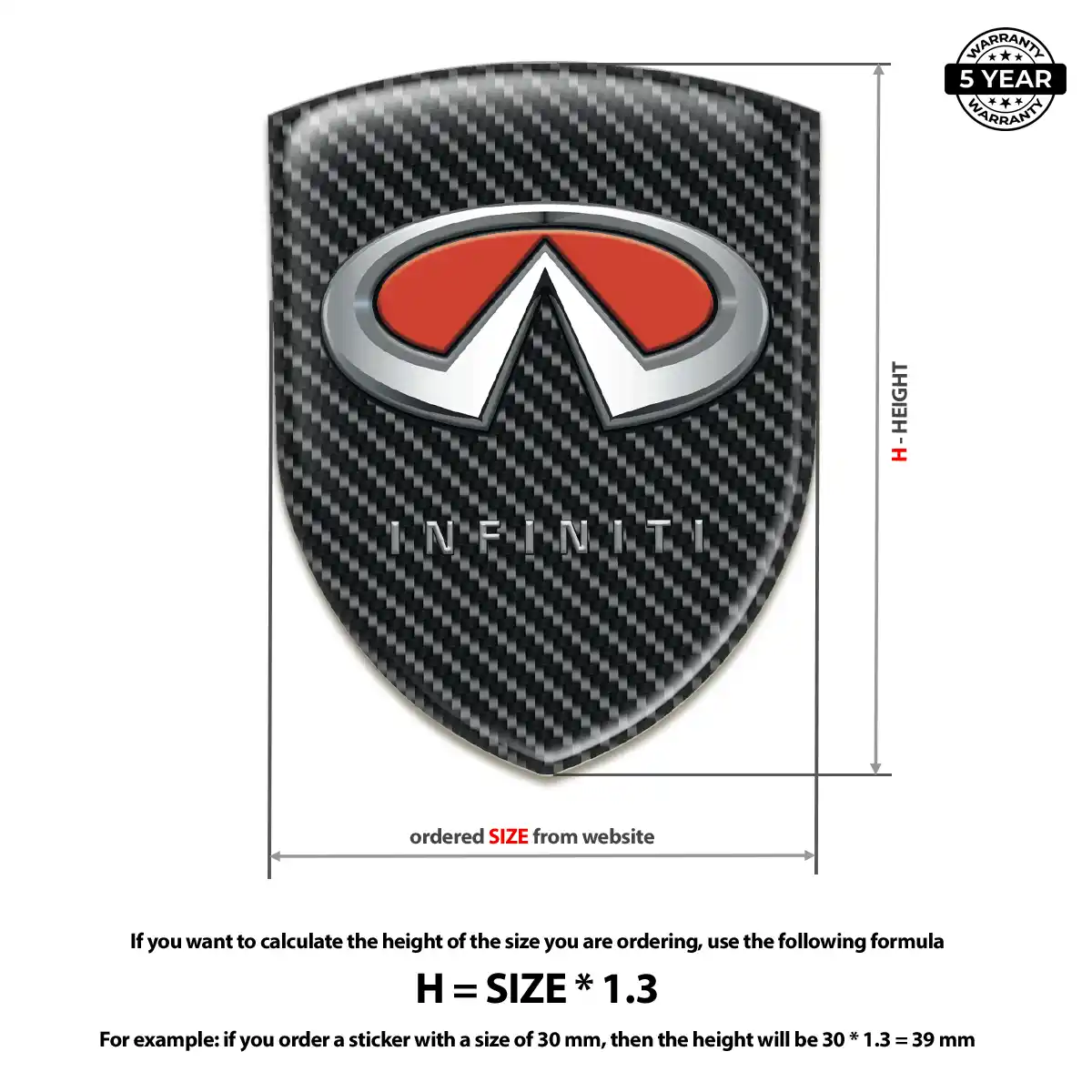 Infiniti Domed Logo Decal Opulent Line
