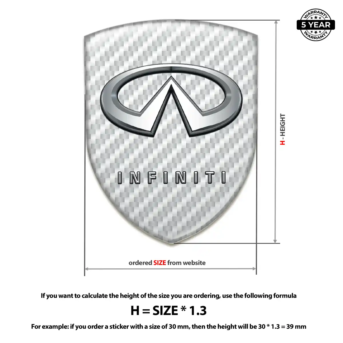 Infiniti Domed Logo Decal Outer Style
