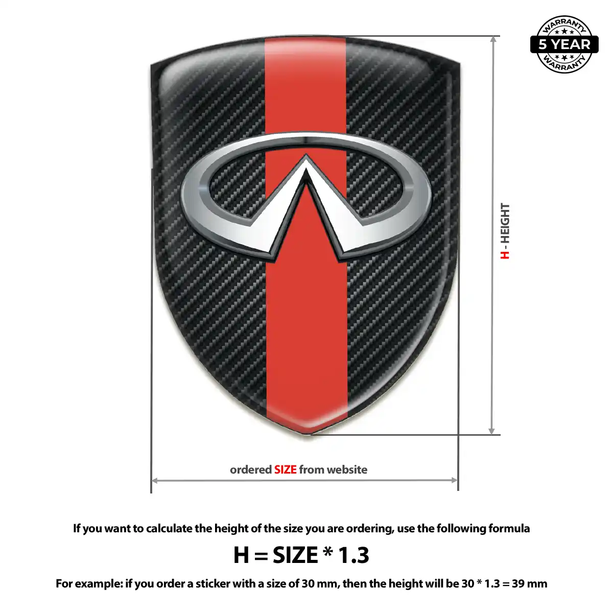Infiniti Domed Logo Decal Performance Style