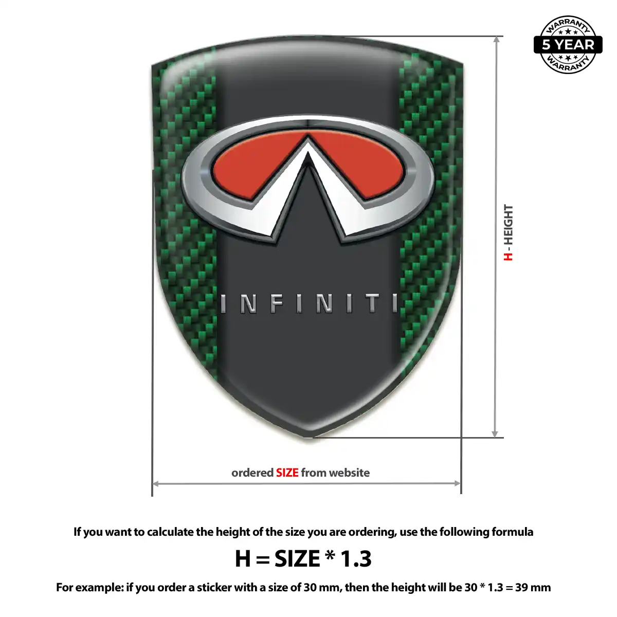 Infiniti Domed Logo Decal Premium Dome