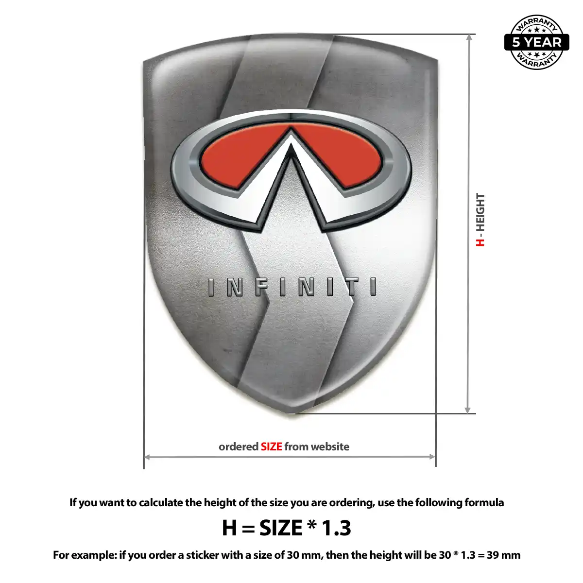 Infiniti Domed Logo Decal Prestige Line