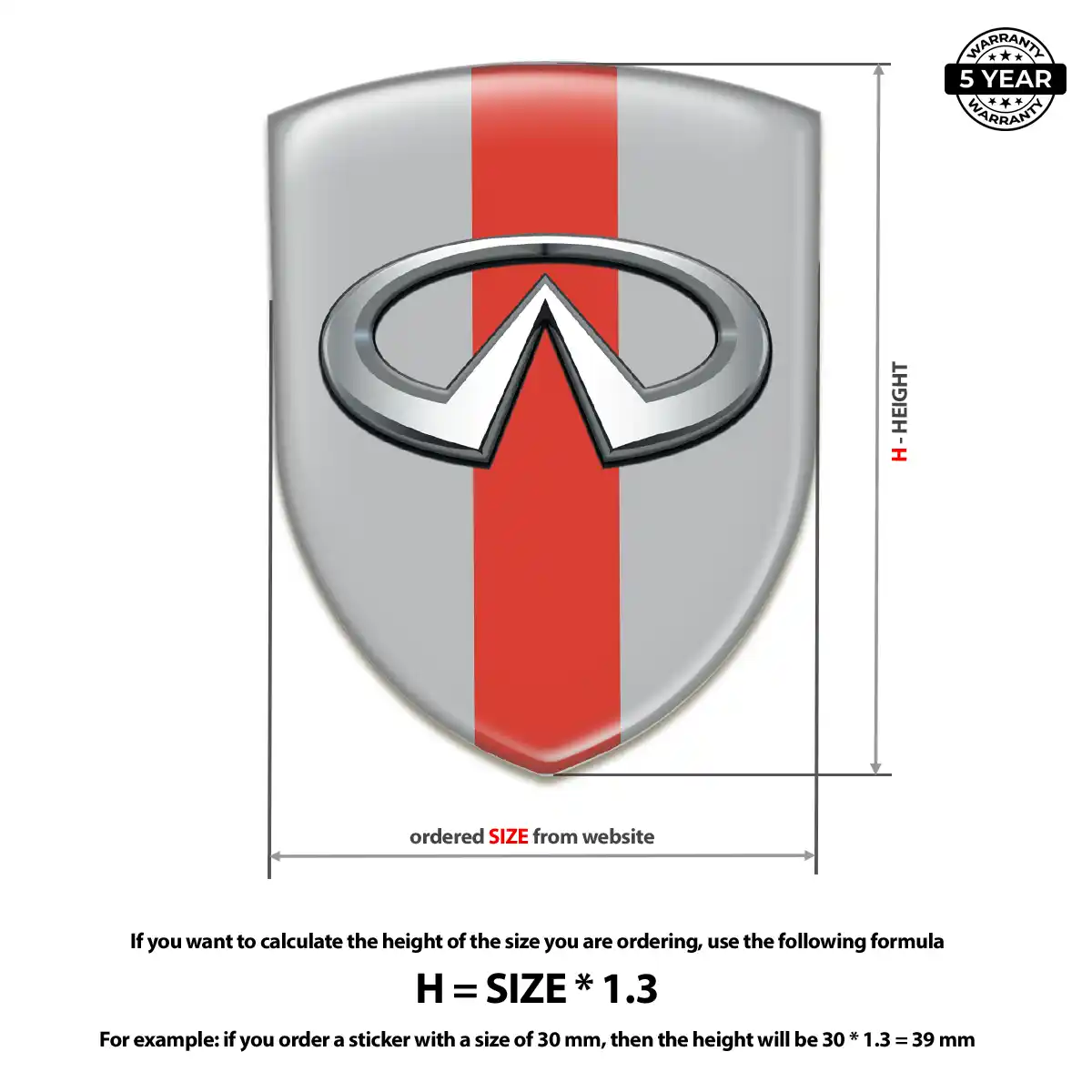 Infiniti Domed Logo Decal Prime Quality