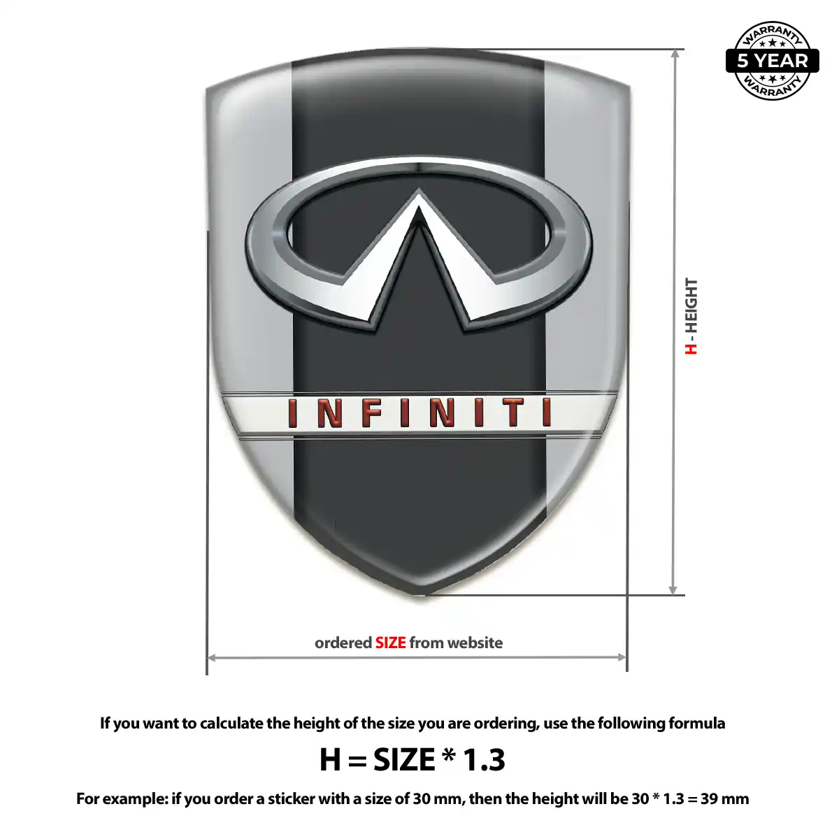 Infiniti Domed Logo Decal Refined Design