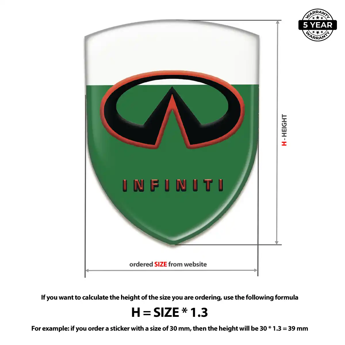 Infiniti Domed Logo Sticker Cabin Style