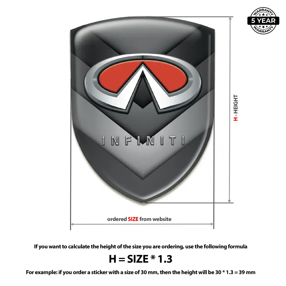 Infiniti Domed Logo Sticker Deluxe Edition
