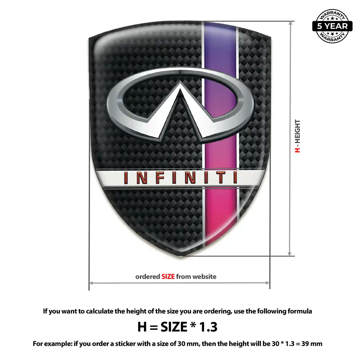 Infiniti Domed Logo Sticker Elite Edition