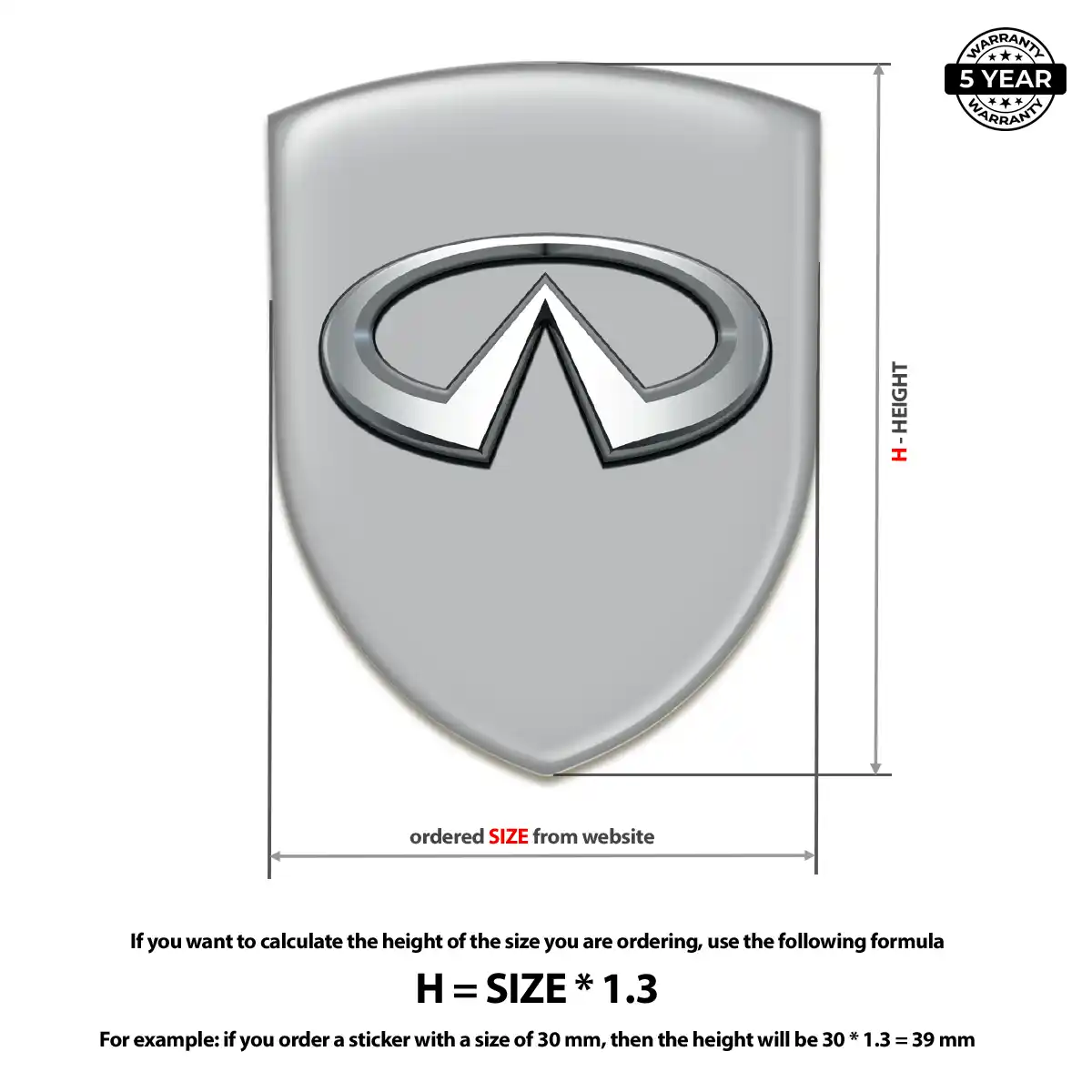 Infiniti Domed Logo Sticker Elite Finish
