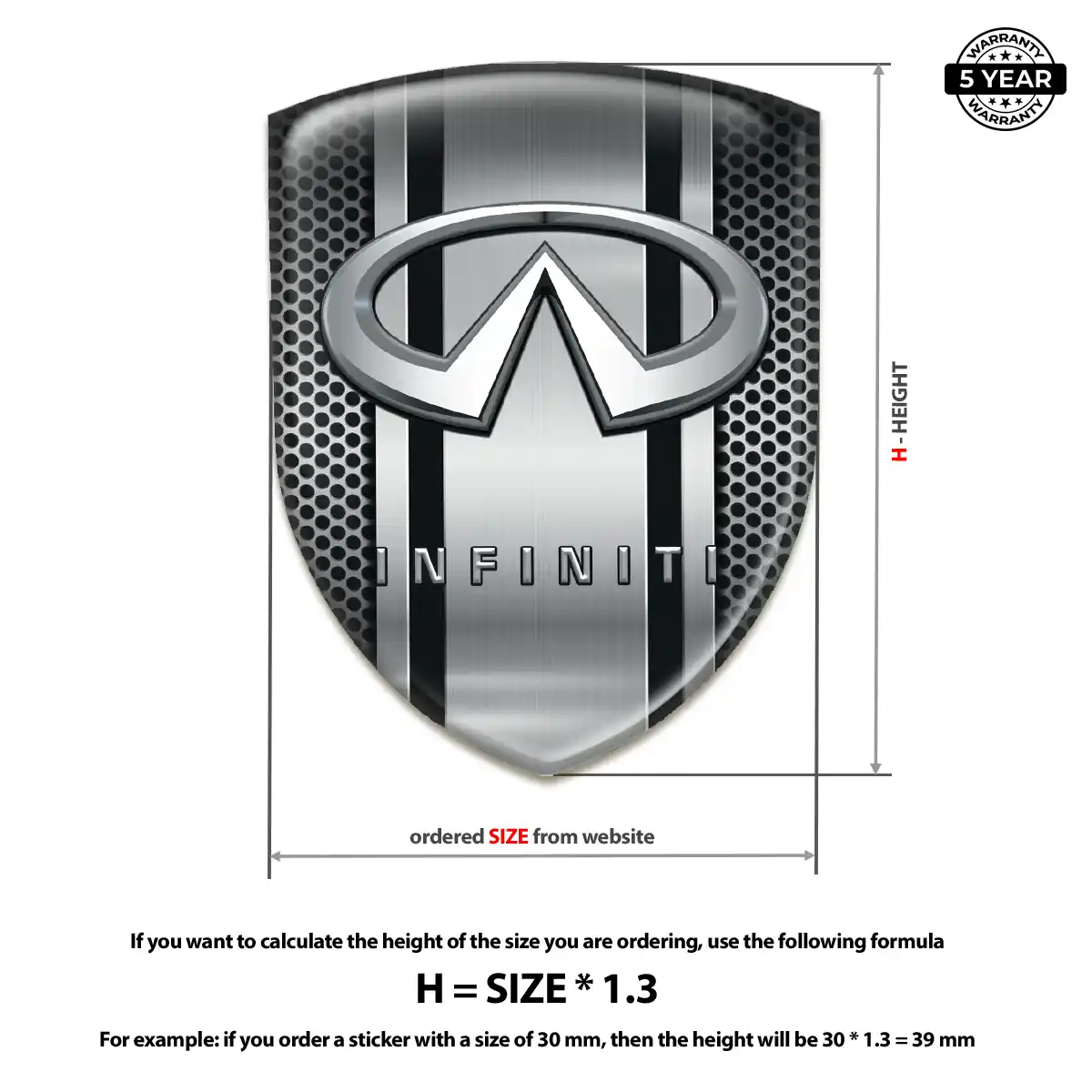 Infiniti Domed Logo Sticker Exclusive Series