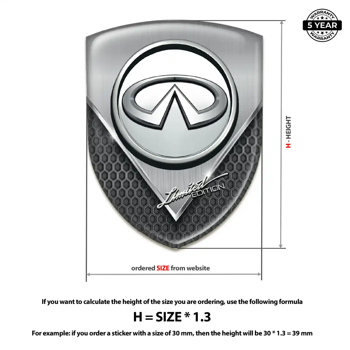 Infiniti Domed Logo Sticker Exterior Luxe