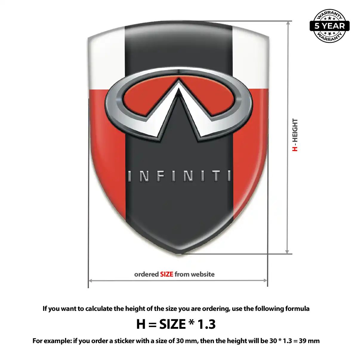 Infiniti Domed Logo Sticker Interior Elegance