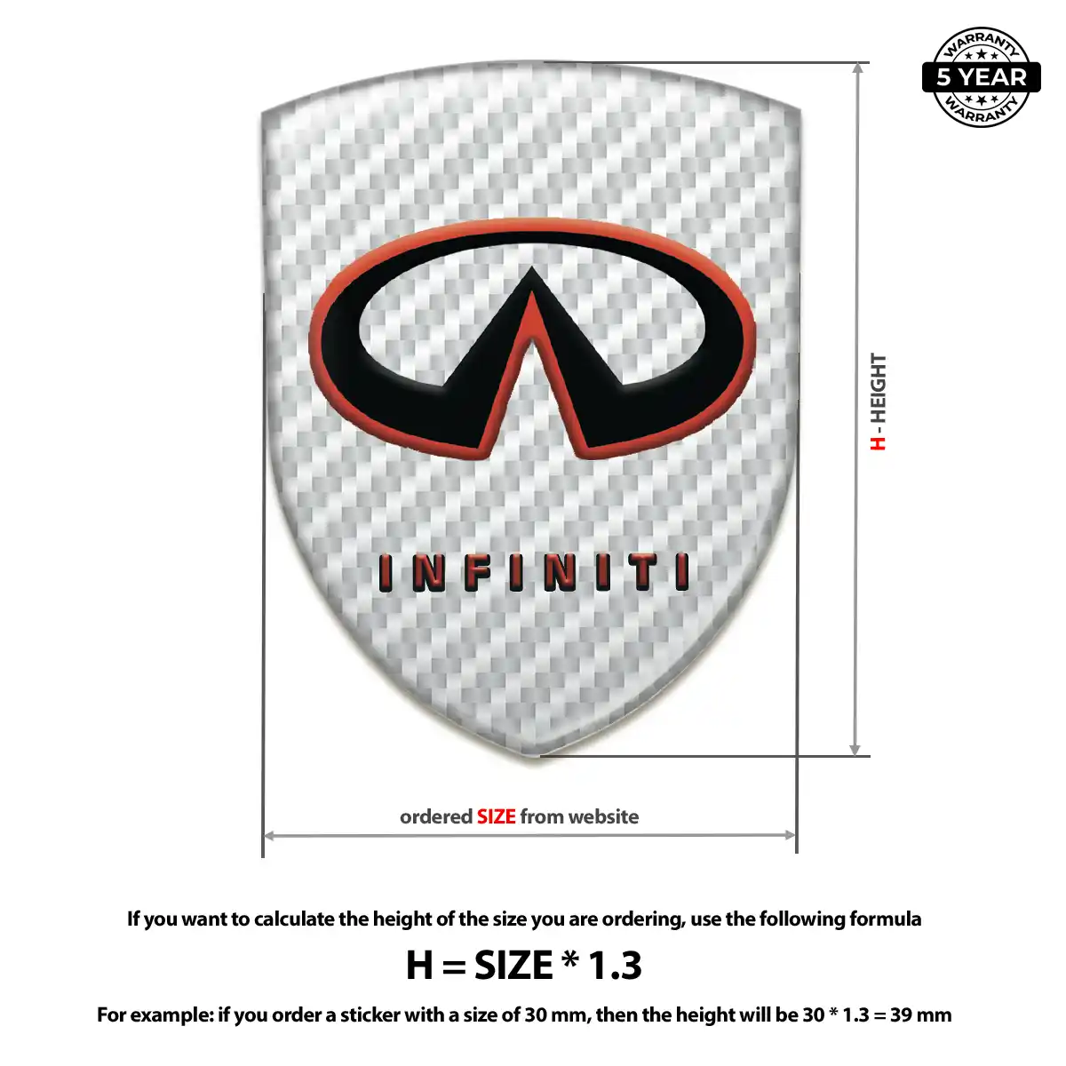 Infiniti Domed Logo Sticker Interior Luxe