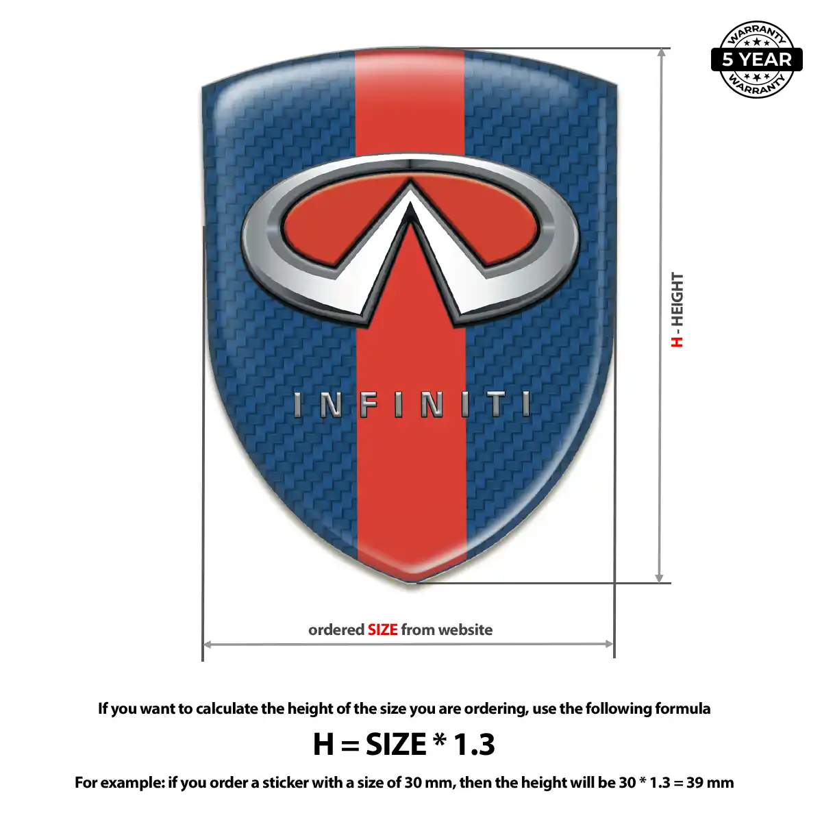 Infiniti Domed Logo Sticker Noble Edition