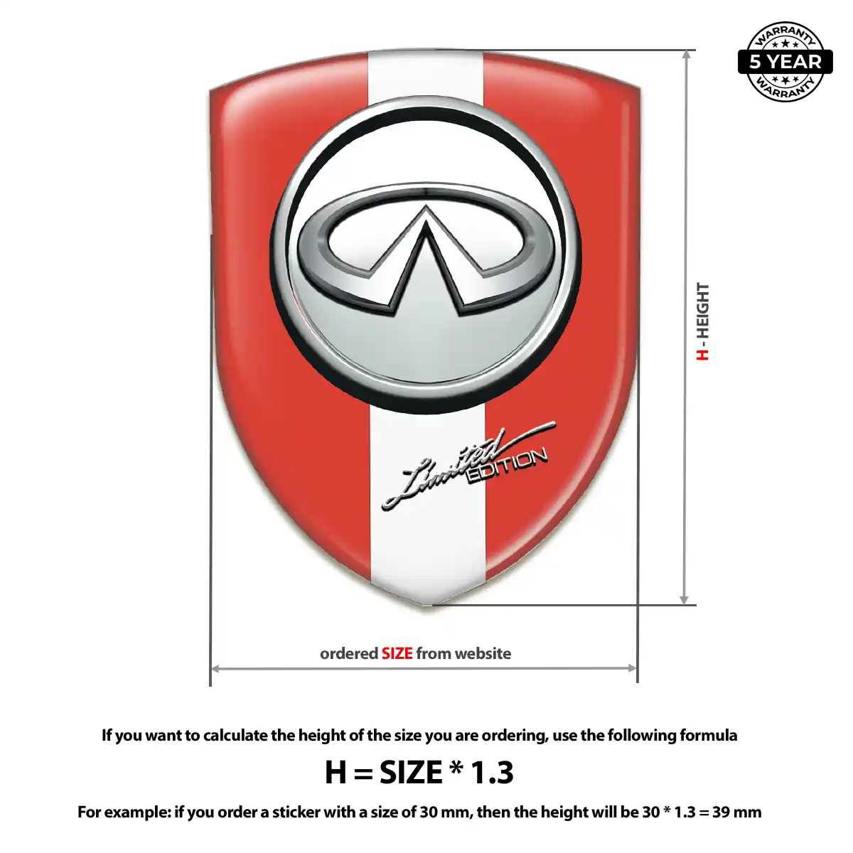 Infiniti Domed Logo Sticker Opulent Line