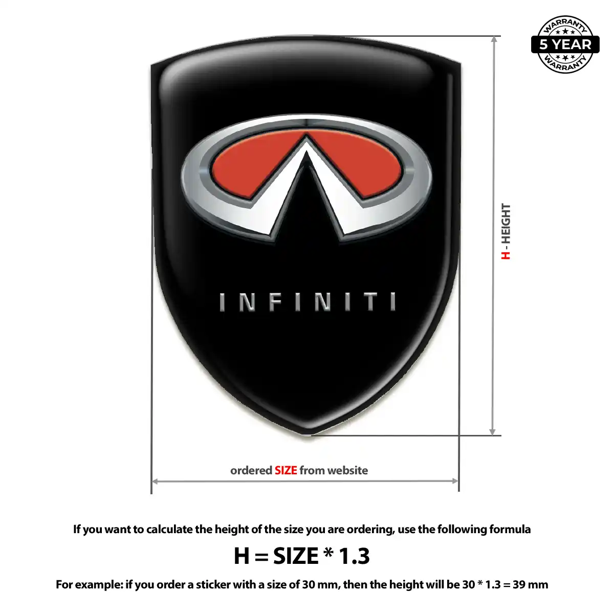 Infiniti Domed Logo Sticker Outer Style