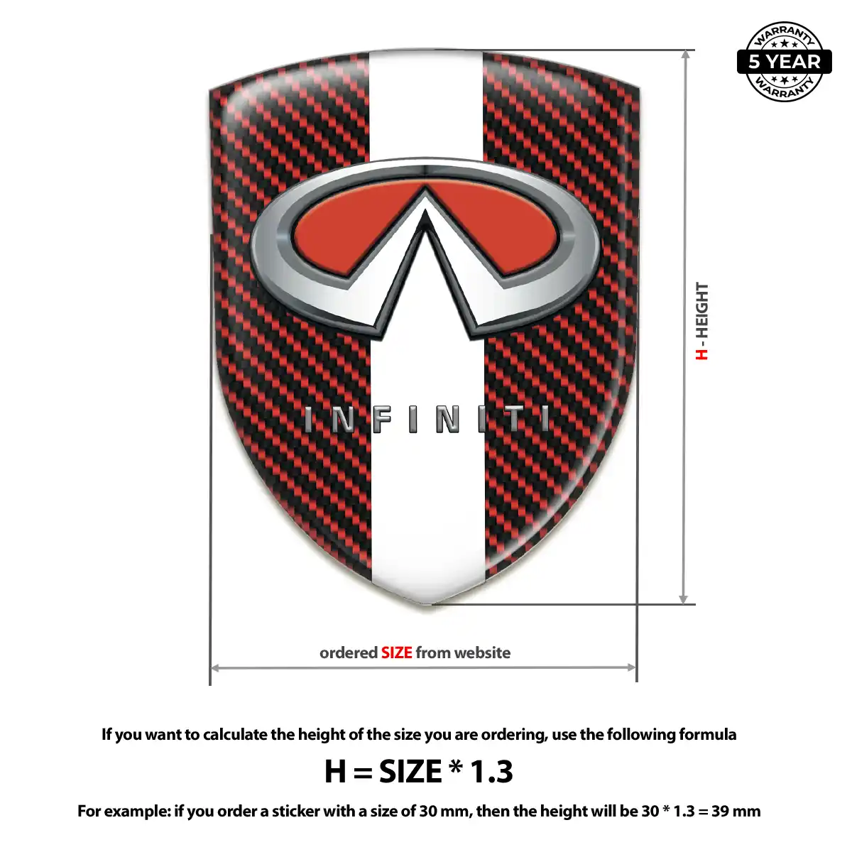 Infiniti Domed Logo Sticker Performance Style