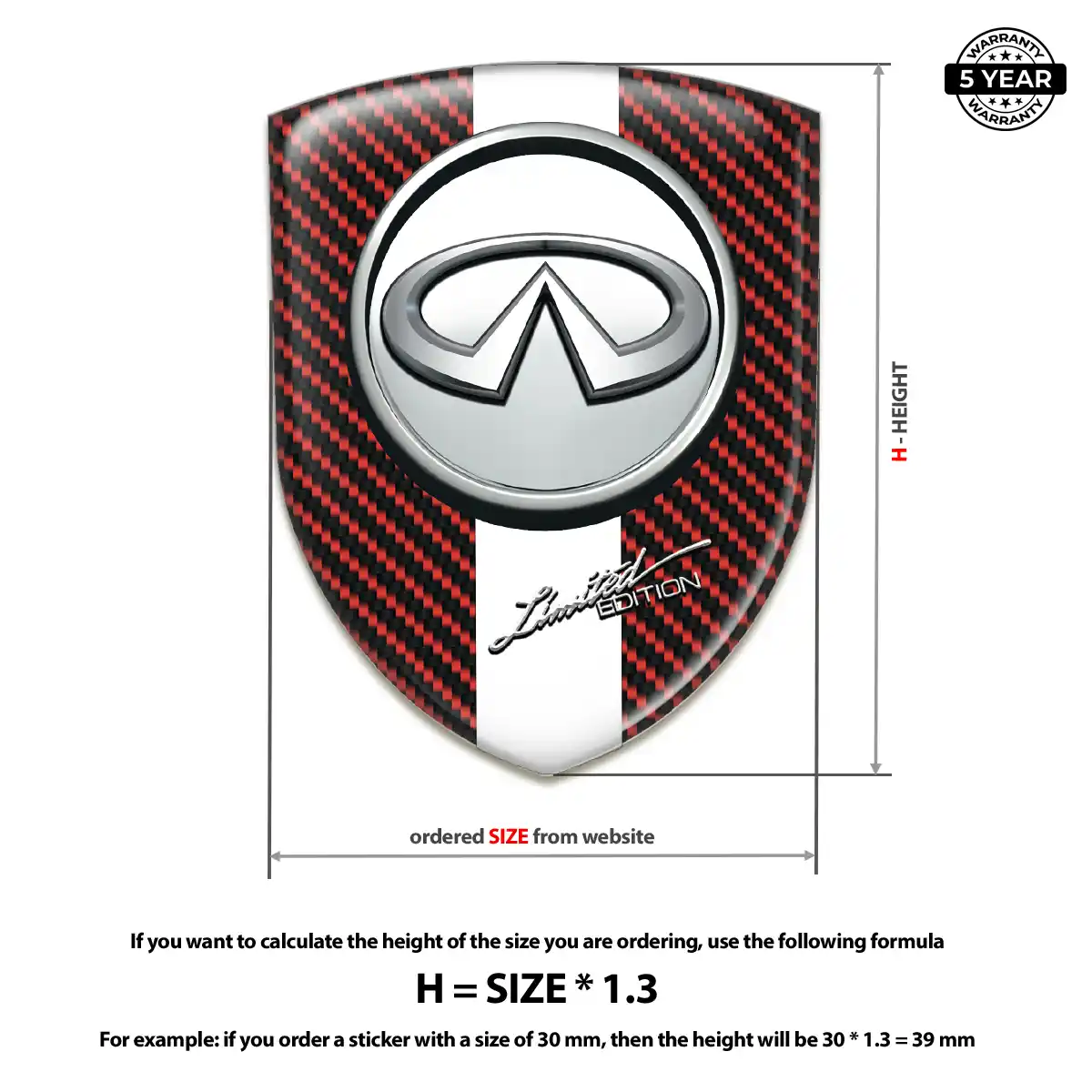 Infiniti Domed Logo Sticker Prime Quality