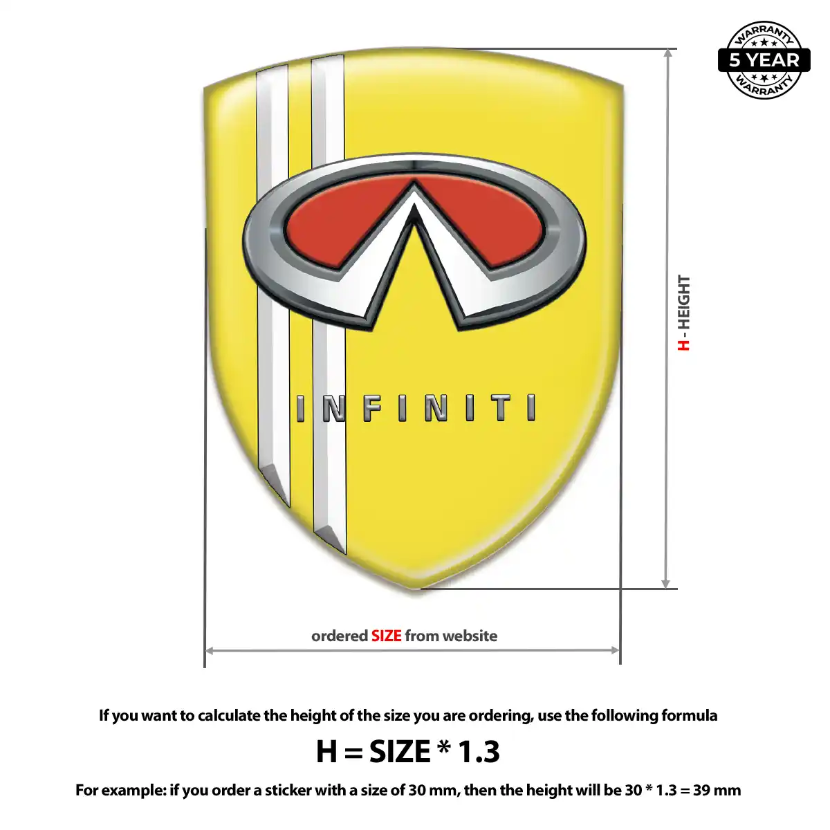 Infiniti Domed Logo Sticker Refined Design