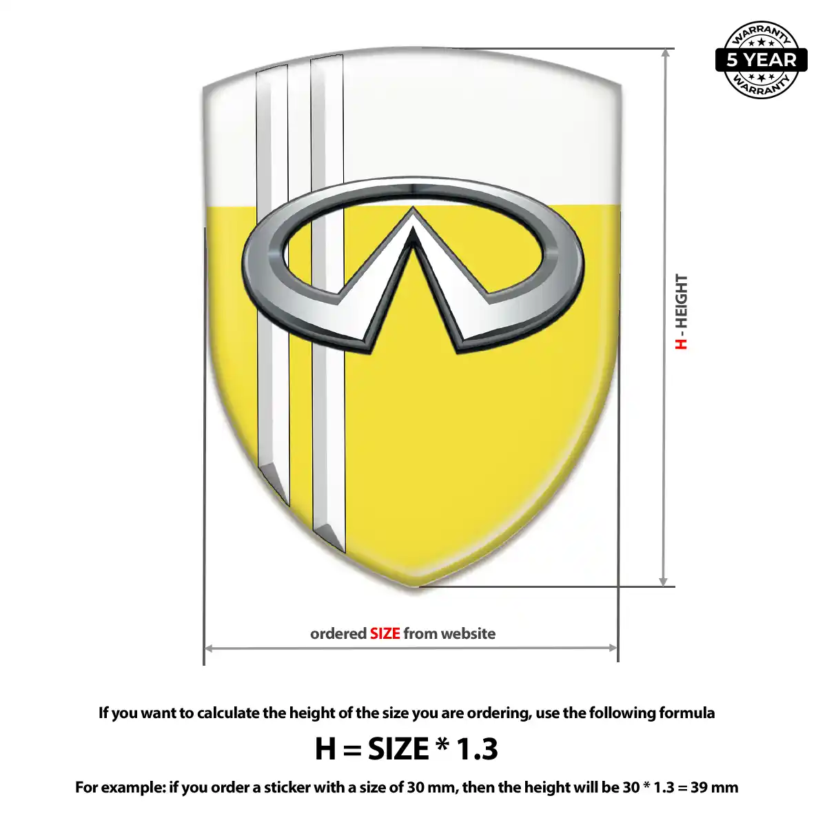 Infiniti Domed Logo Sticker Resin Luxe