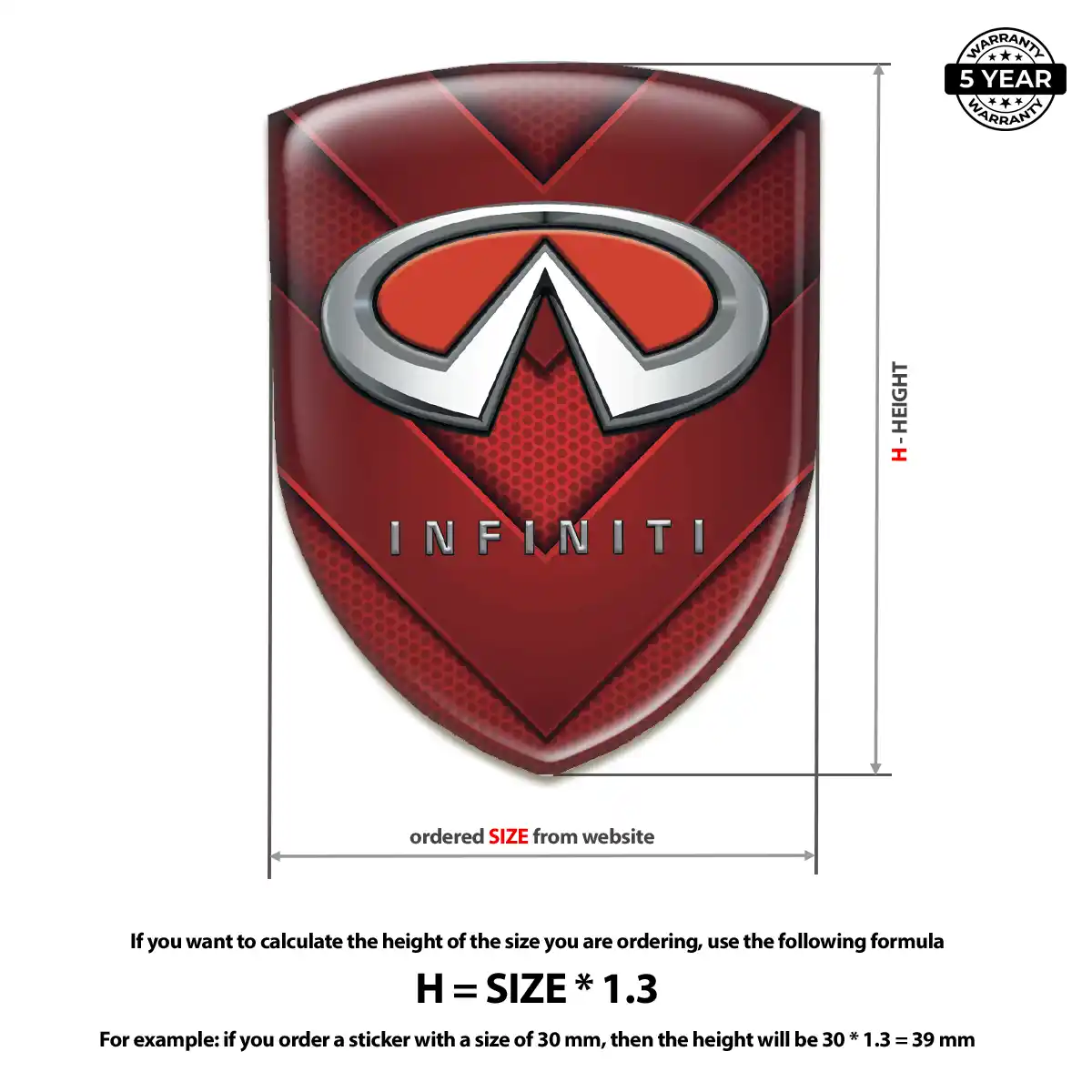 Infiniti Domed Logo Sticker Signature Grade