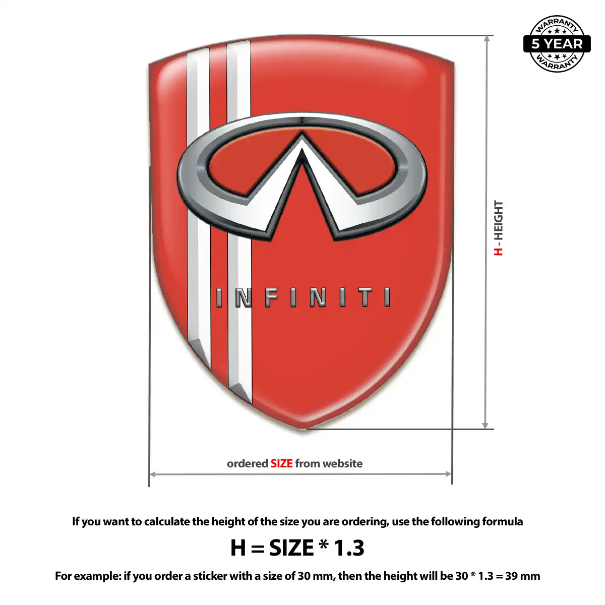 Infiniti Domed Logo Sticker Sleek Style