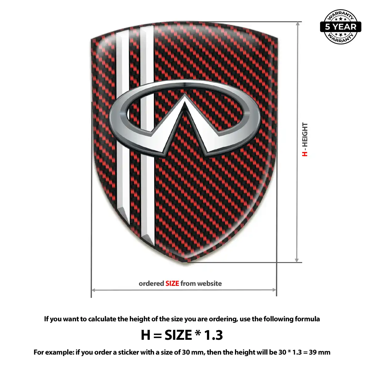 Infiniti Domed Logo Sticker Sport Tuning