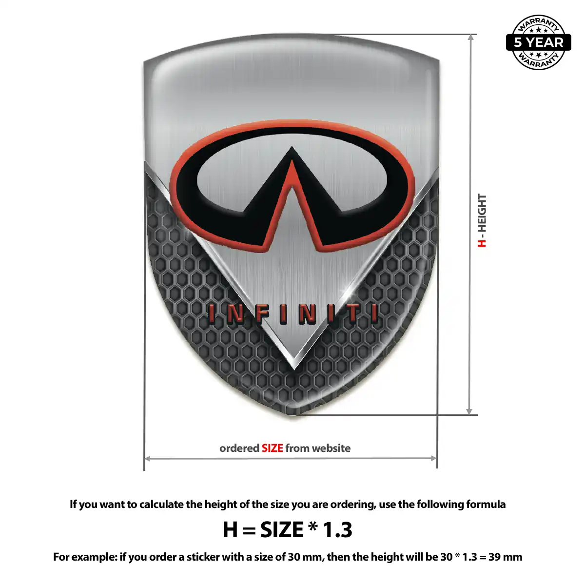 Infiniti Domed Logo Sticker Street Tuning