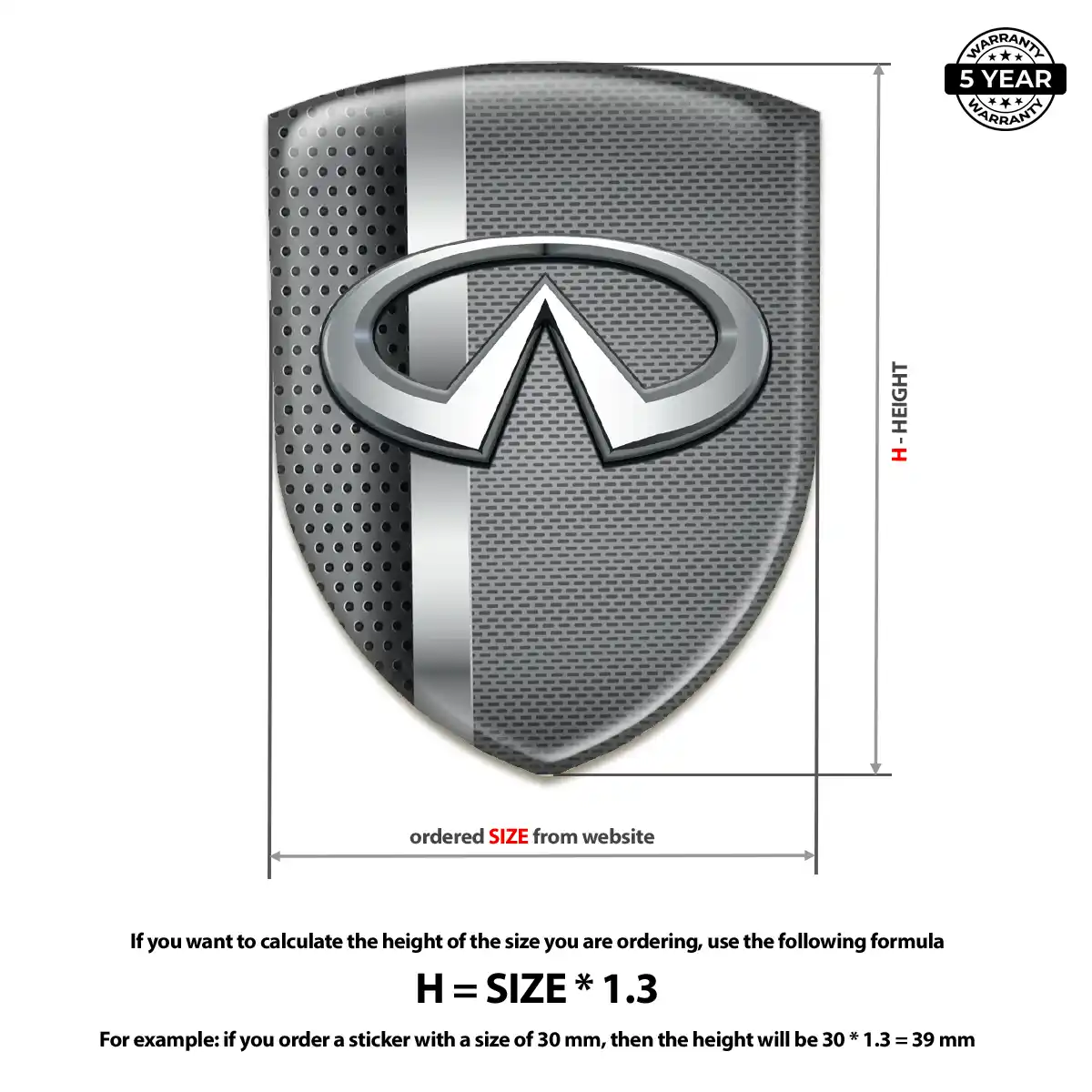 Infiniti Domed Logo Sticker Superior Craft