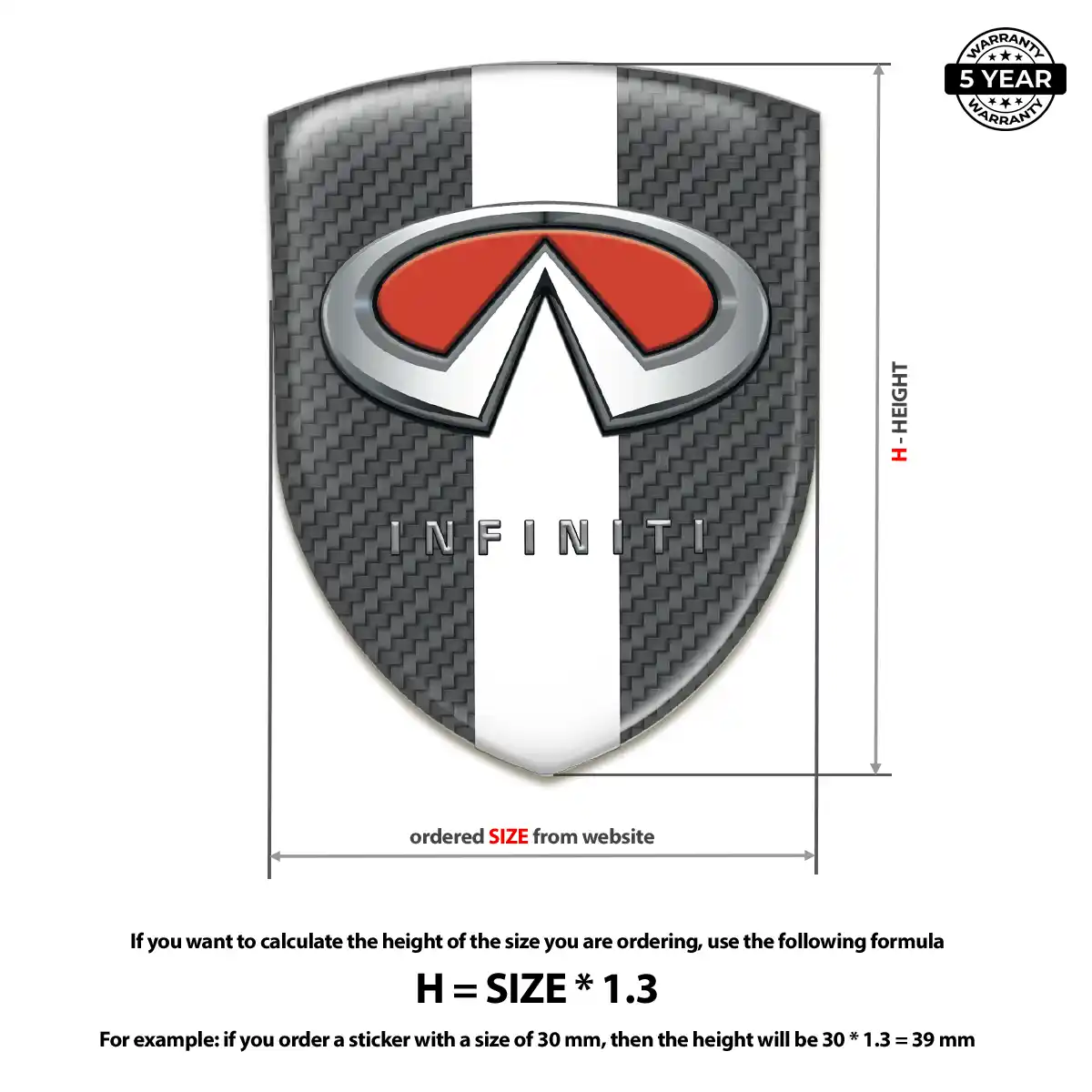 Infiniti Emblem Badge Premium Dome