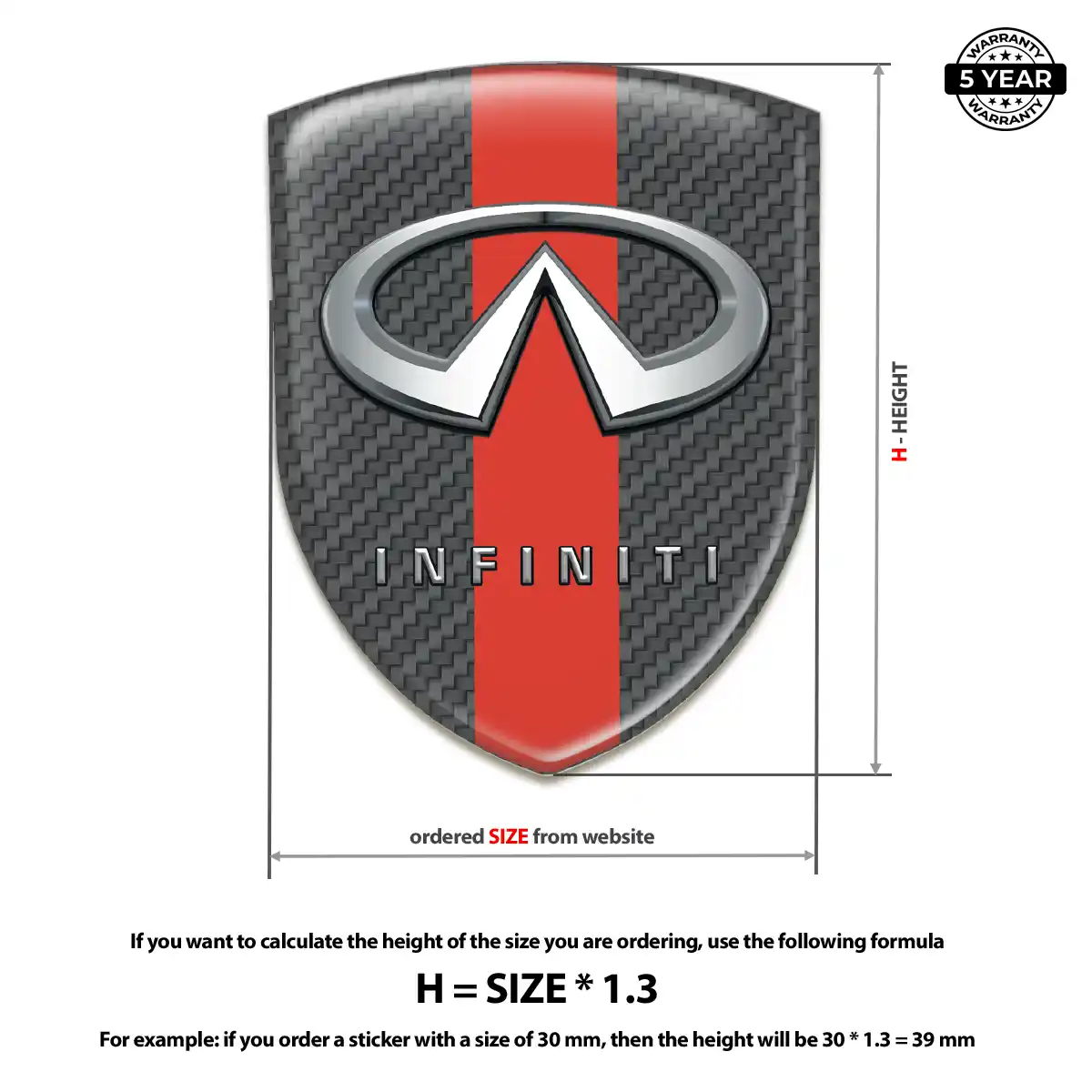 Infiniti Emblem Domed Badge Auto Tuning