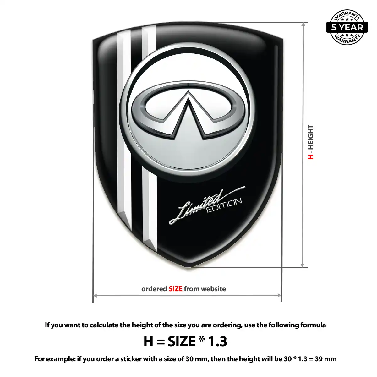 Infiniti Emblem Domed Badge Outer Style