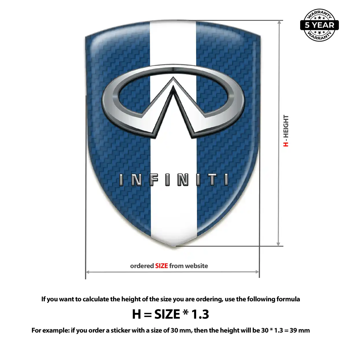 Infiniti Emblem Domed Badge Performance Style