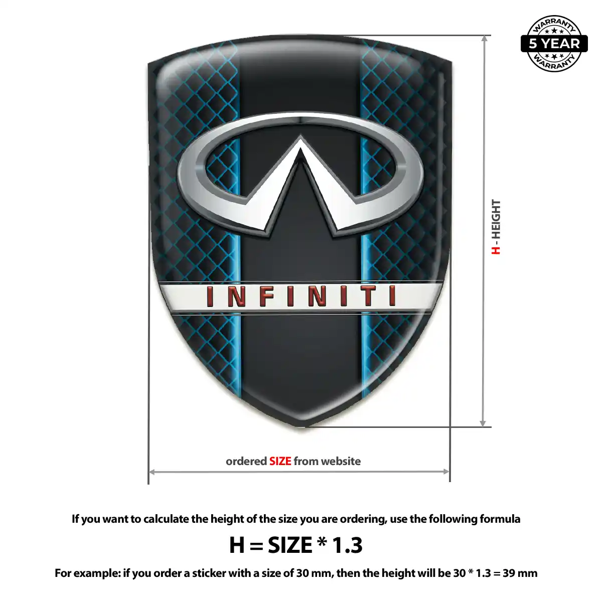 Infiniti Emblem Domed Badge Premium Dome