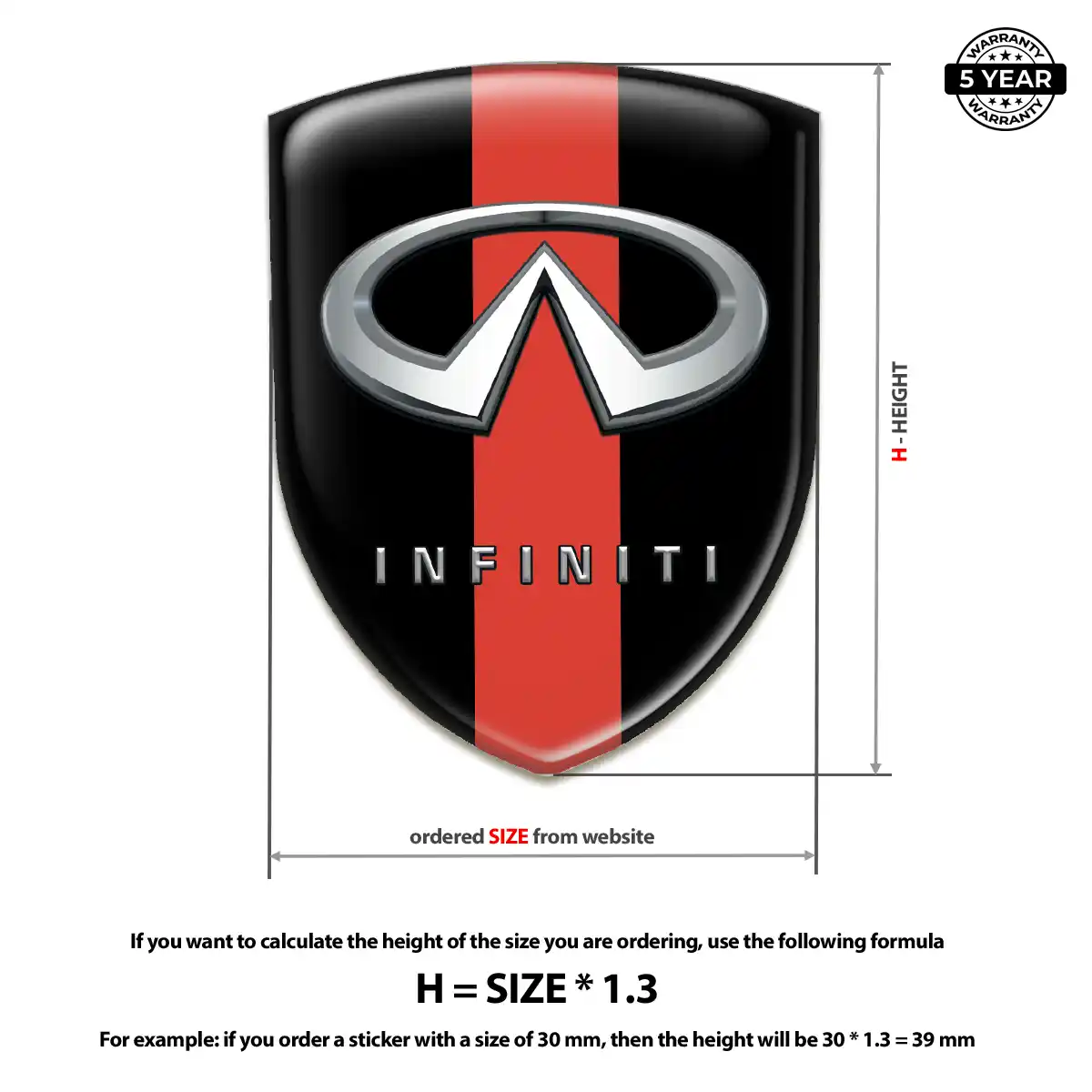 Infiniti Emblem Domed Badge Prestige Line