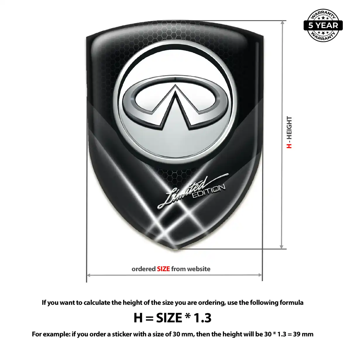 Infiniti Emblem Domed Badge Prime Quality