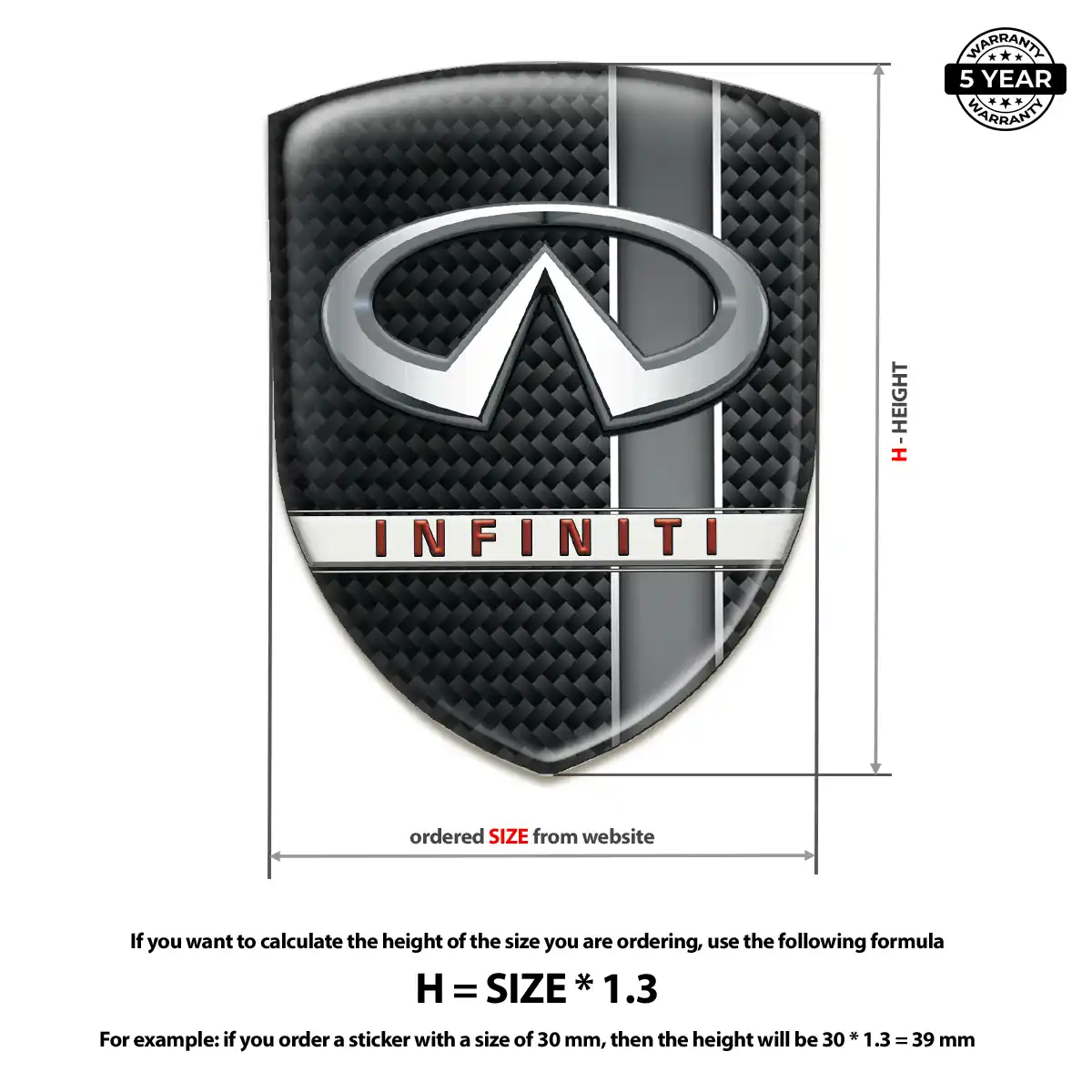 Infiniti Emblem Domed Badge Resin Elite