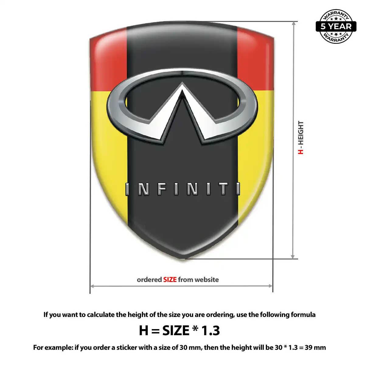 Infiniti Emblem Domed Badge Sport Tuning
