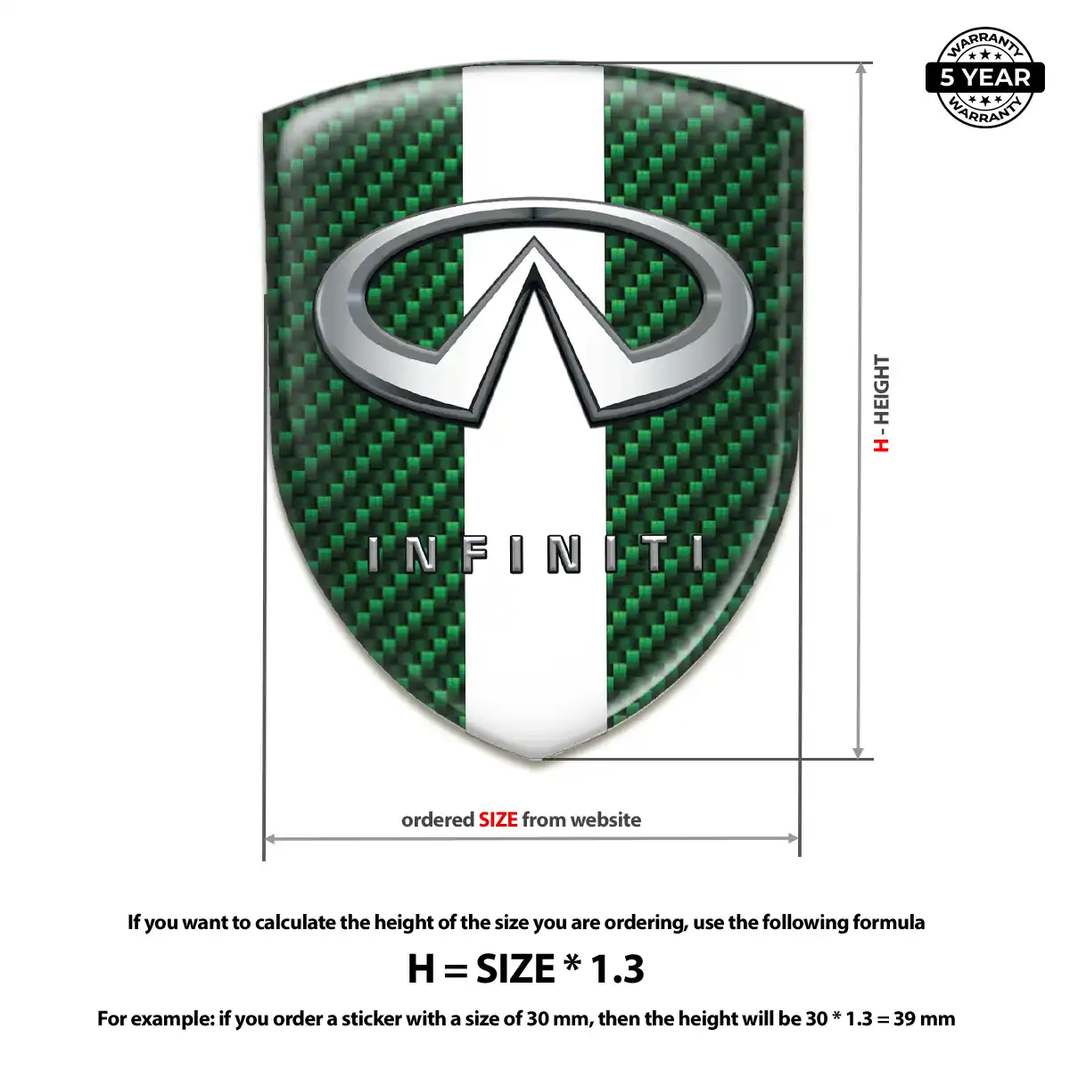 Infiniti Emblem Shield Premium Dome