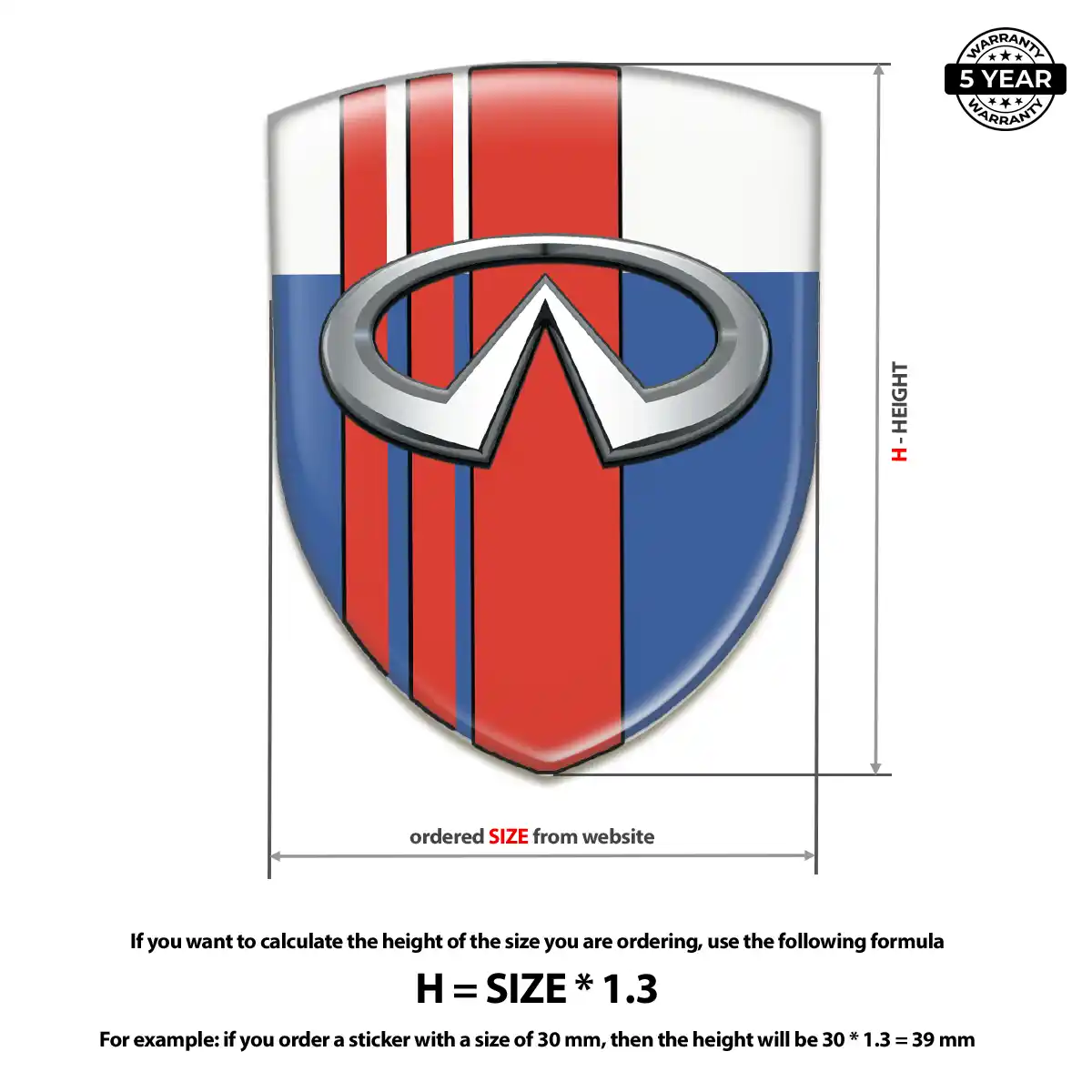 Infiniti Epoxy Domed Sticker Auto Tuning