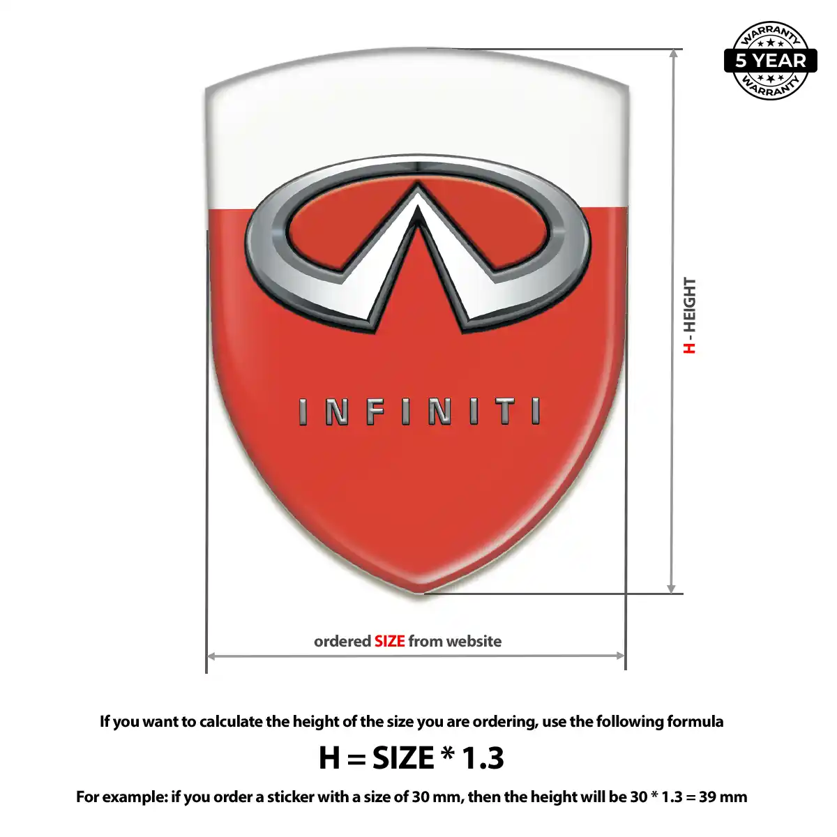 Infiniti Epoxy Domed Sticker Elite Finish
