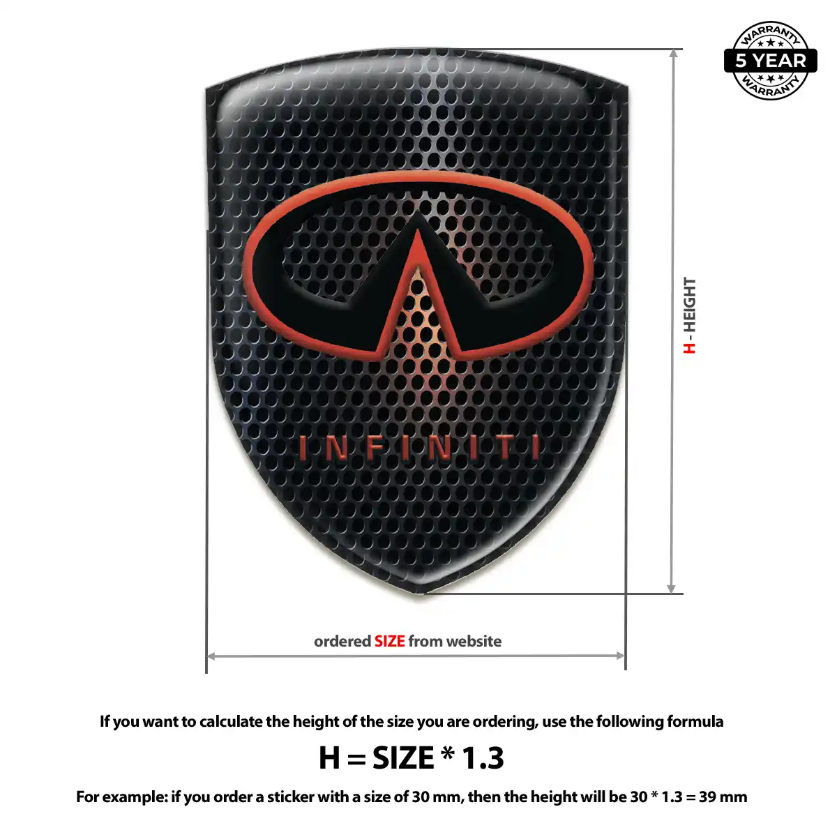Infiniti Epoxy Domed Sticker Exterior Luxe