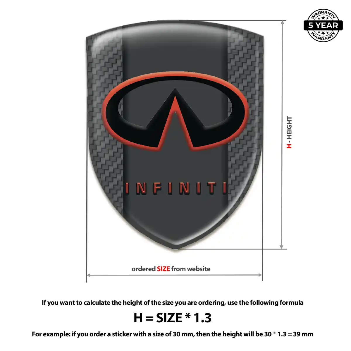 Infiniti Epoxy Domed Sticker Opulent Line